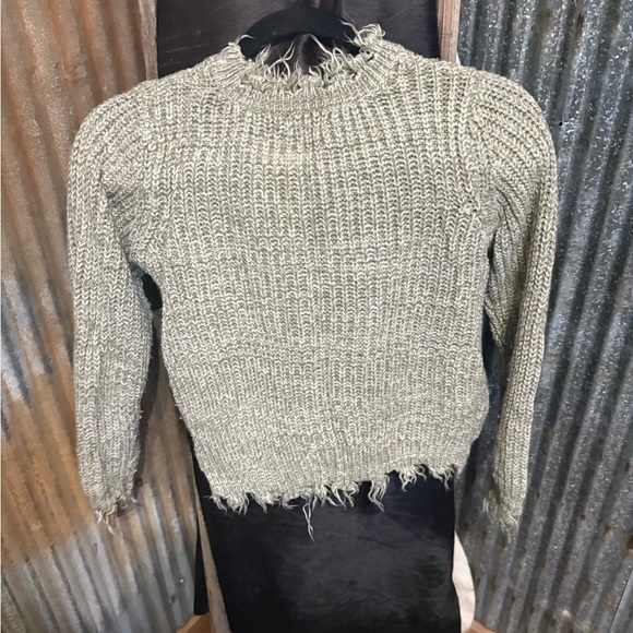 Daytrip Girls - Strappy Destructed Sweater in Vetiver - Picture 2 of 3